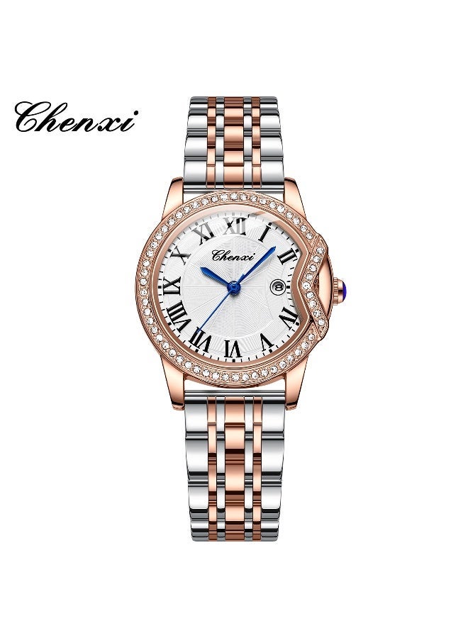 Chenxi Women’s Quartz Wrist Watch with Luxury Diamond-Studded Design, Water Resistant, Scratch-Resistant Glass, Stainless Steel Strap with Elegant Box - Image 1